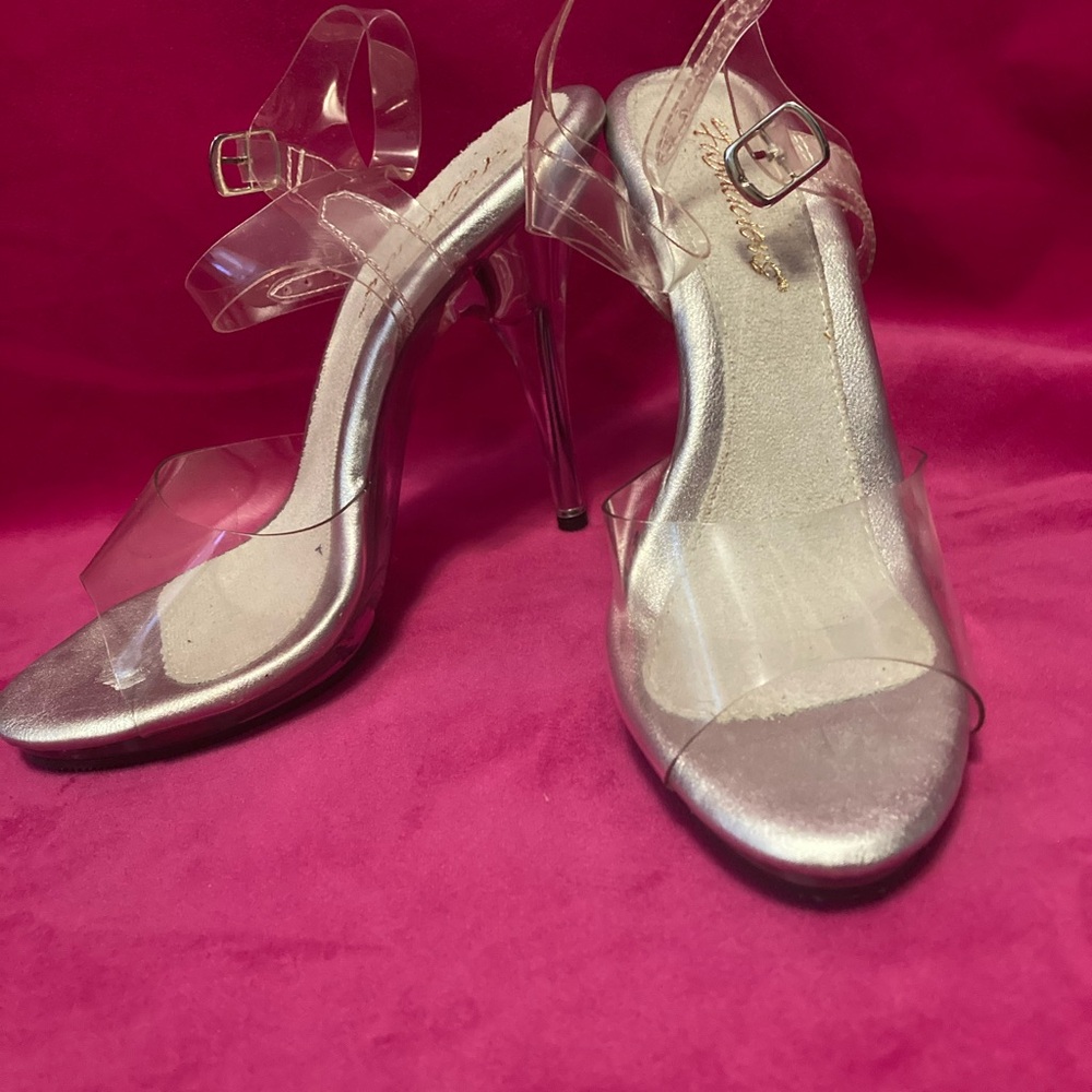 Pleaser Fabulicious Poise 508 Clear Sandal Heel Size 9 New in Box